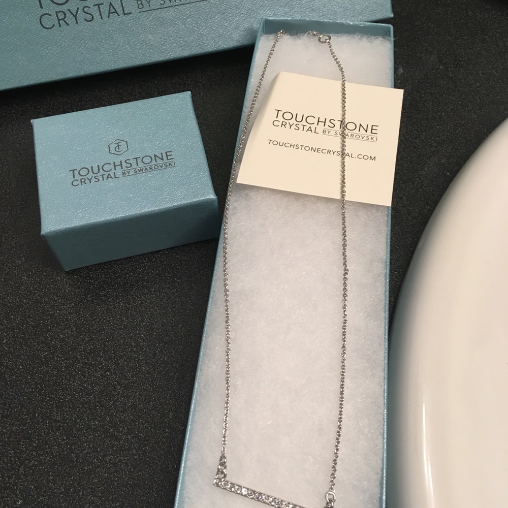 Swarovski crystal bar necklace and ring size 6